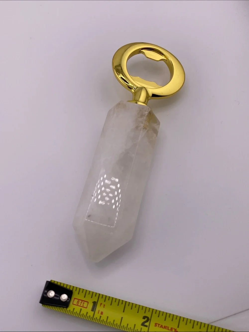 Clear Quartz Crystal Point Bottle Opener